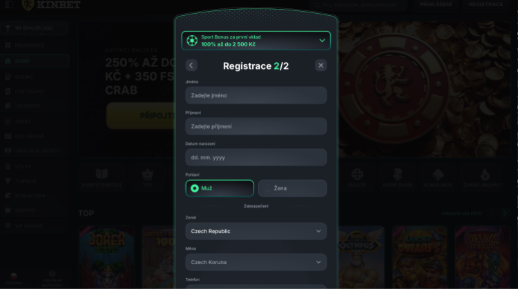 Ověření identity a doplnění profilu