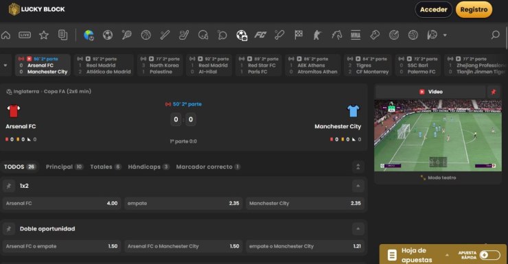 Lucky Block ofrece cuotas de los e-Sports en vivo