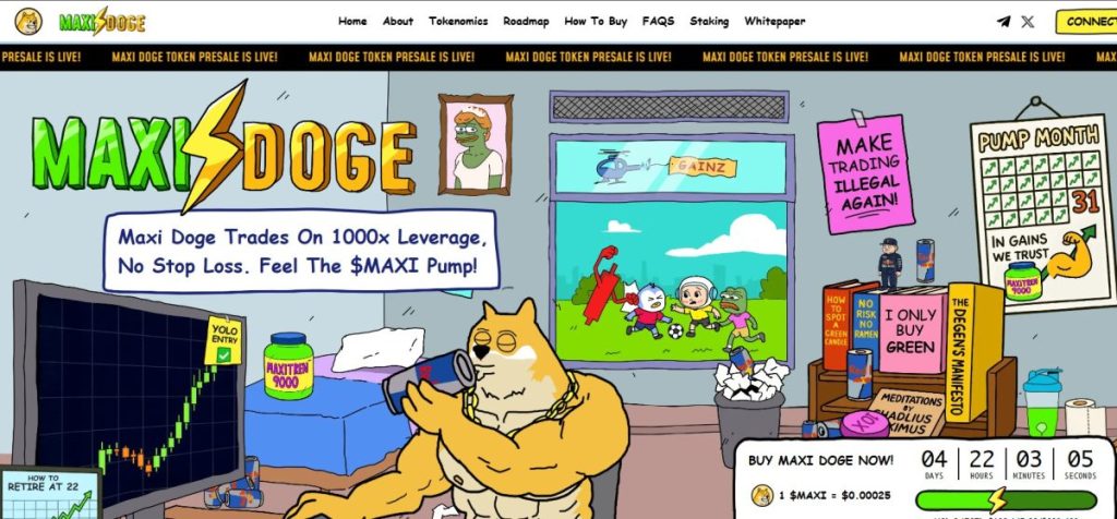 2. Maxi Doge v předprodeji získal přes 2 miliony dolarů, sází na sílu memů a vysoké výnosy