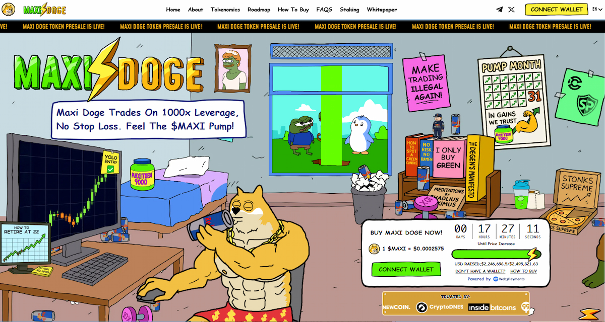 Maxi Doge (MAXI): Meme coin s gamificiranim trgovanjem