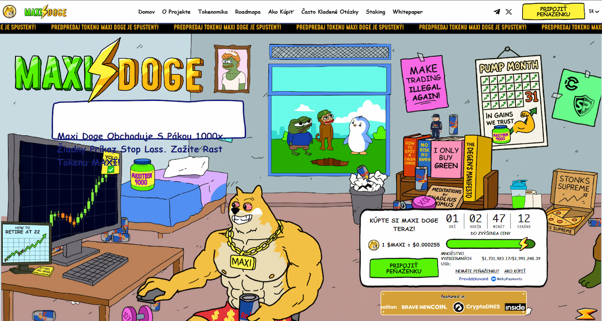 Maxi Doge: Meme token so stakingom a jasnou ekonomikou