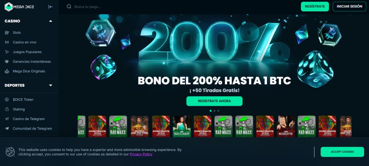 Megadice es una excelente opción para jugar con criptomonedas
