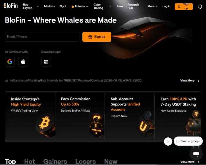 Blofinで仮想通貨ビットコイン取引