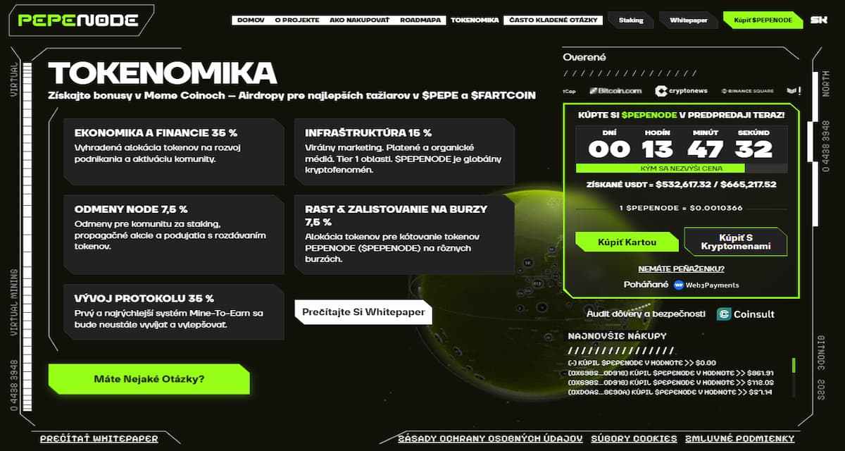 Deflačná tokenomika a referral „flywheel“