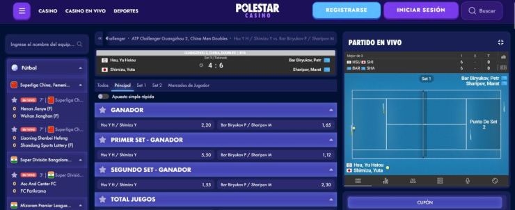 Polestarcasino ofrece pronósticos de tenis pre-partido y también en vivo