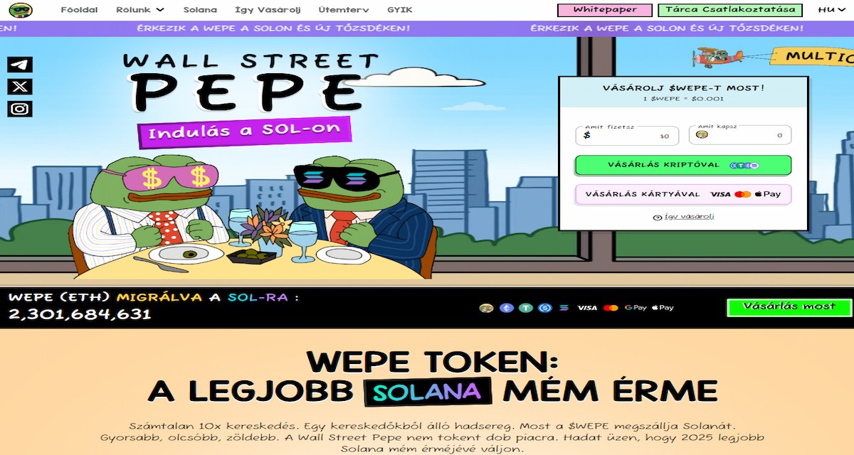WEPE (Wall Street Pepe) a Solanán