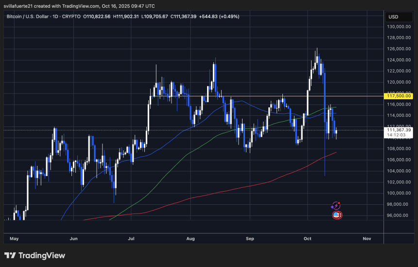 BTC holds above $110K level | Source: BTCUSDT chart on TradingView