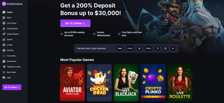 CoinCasino – greiti statymai su Bitcoin ir „provably fair“ sistema