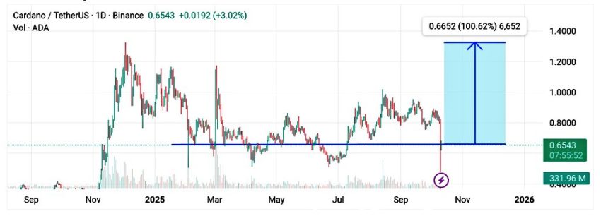 Cardano koers analyse 13 oktober - Bron: Tradingview