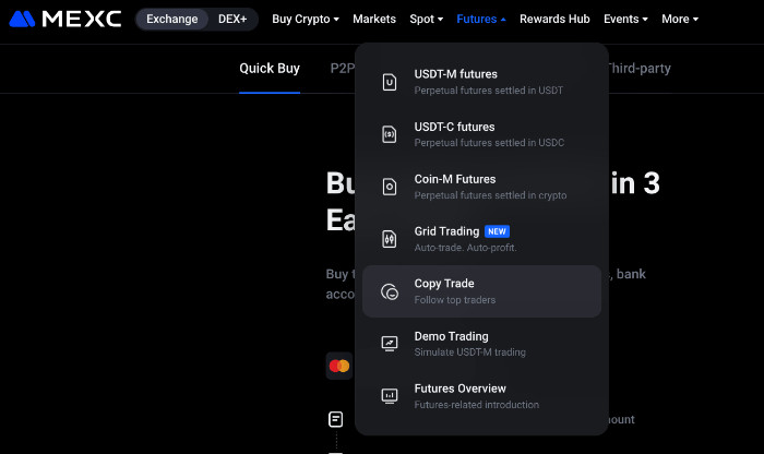 MEXC ako začať s copy tradingom na MEXC návod 4