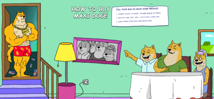 Screenshot from Maxi Doge website showing the buying process.