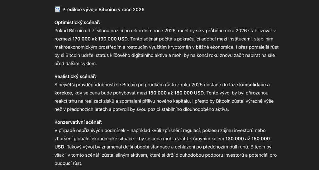Cenová predikce bitcoinu pro rok 2026