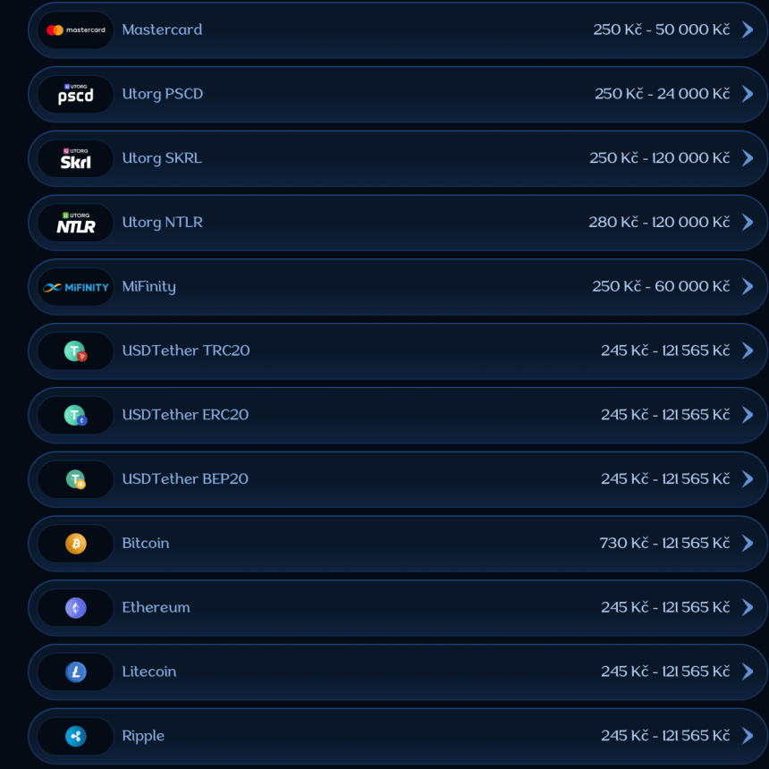 Millioner platební metody