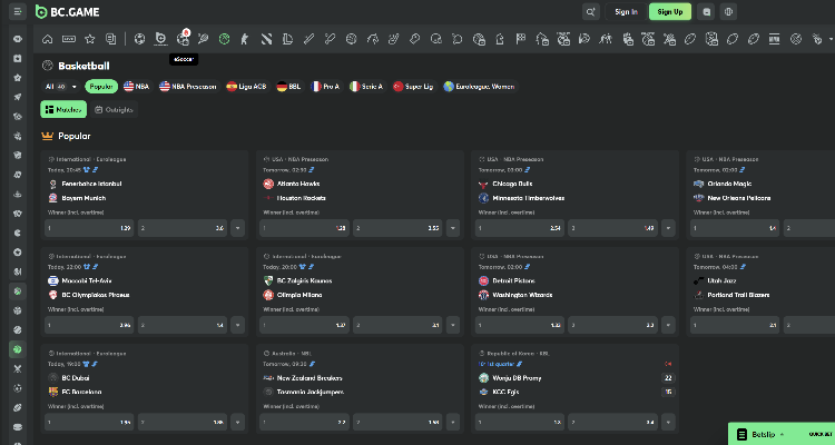 BC.Game sporto lažybos