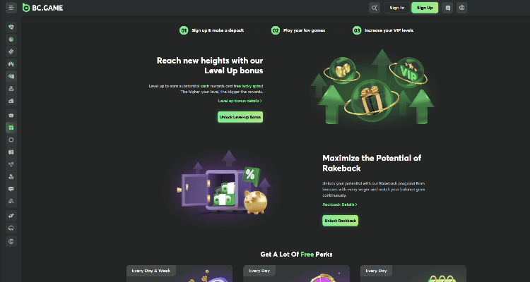 BC.Game rakeback premija