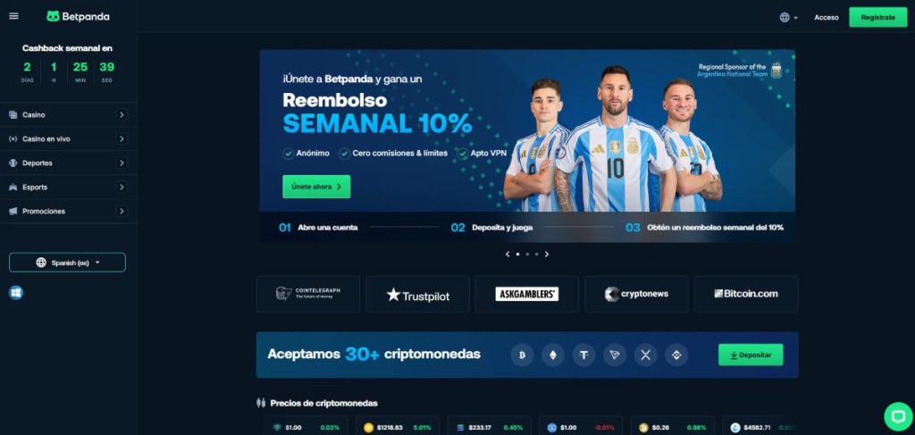 Betpanda permite apuestas crypto con un excelente bono de bienvenida