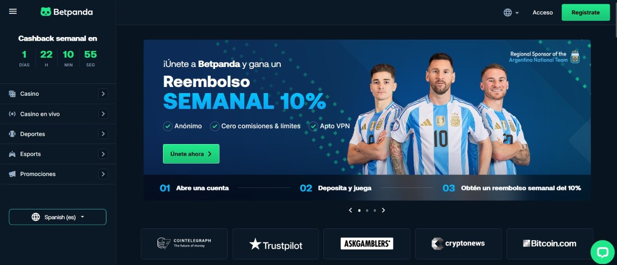 Betpanda está entre los casinos sin licencia mejor valorados