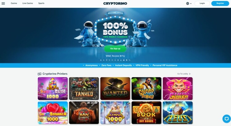 cryptorino beste casino voor crypto gokken.