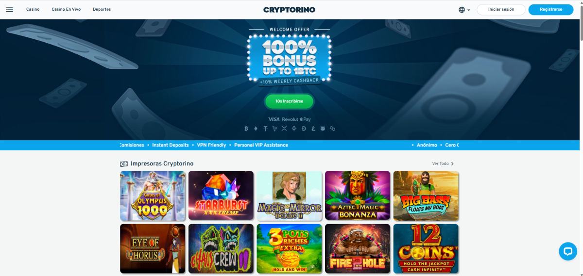 Cryptorino es una de las mejores plataformas para jugar con criptomonedas