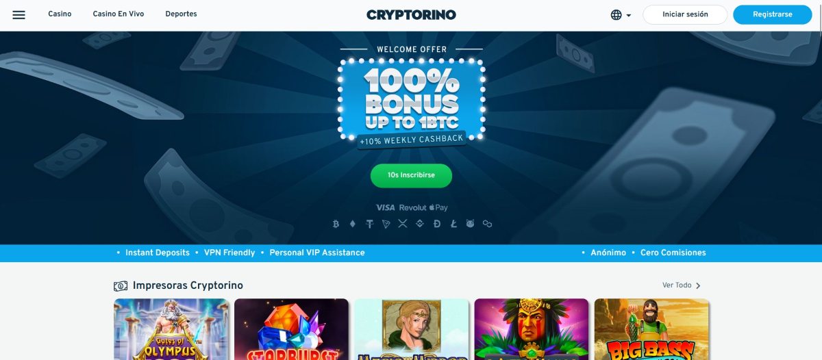 En Cryptorino encontrarás uno de los mejores casinos que no tienen licencia