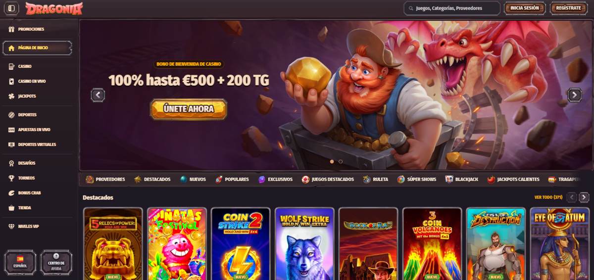 Dragonia es un casino que permite realizar apuestas deportivas