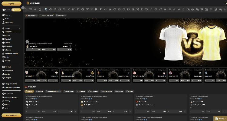 Lucky Block sporto lažybos