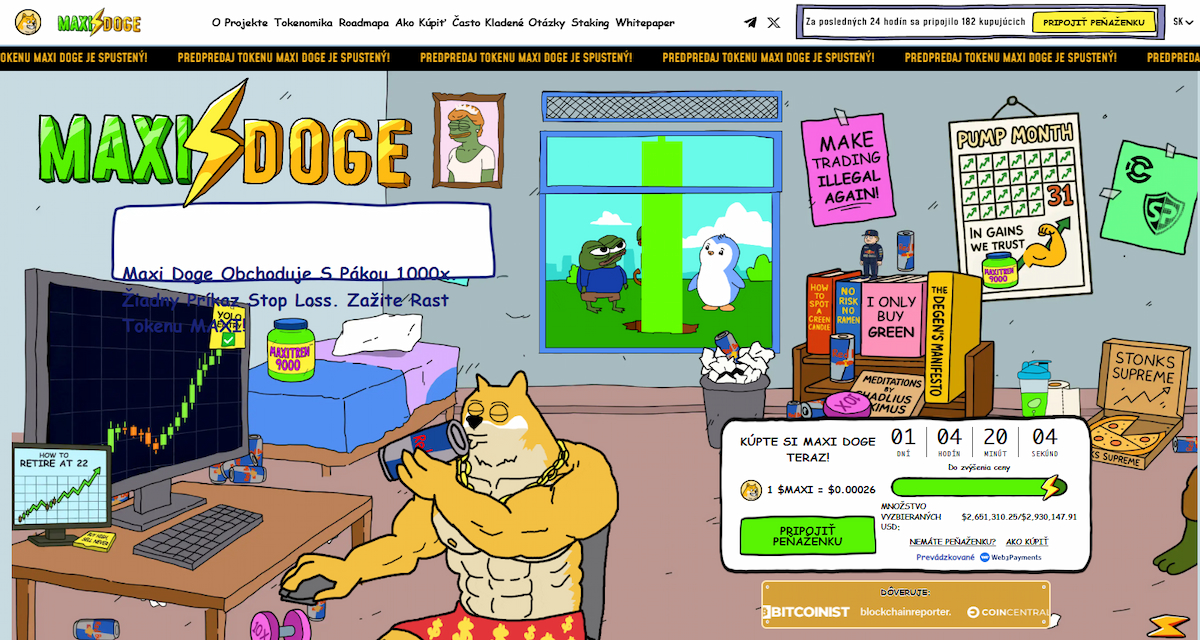 Maxi Doge (MAXI): meme energia so stakingom a súťažami