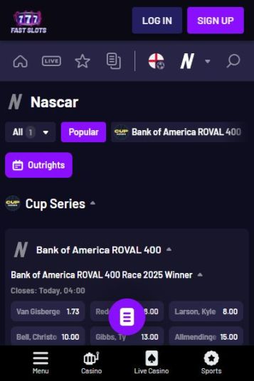 モバイルで手軽にF1ベット