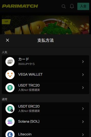 大手カジノで安心のVega Wallet決済