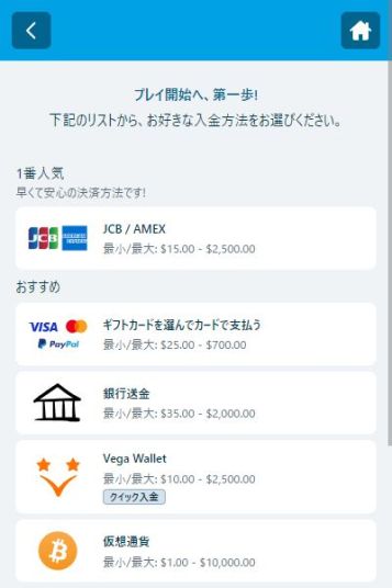 Vega Wallet対応カジノの代表格！