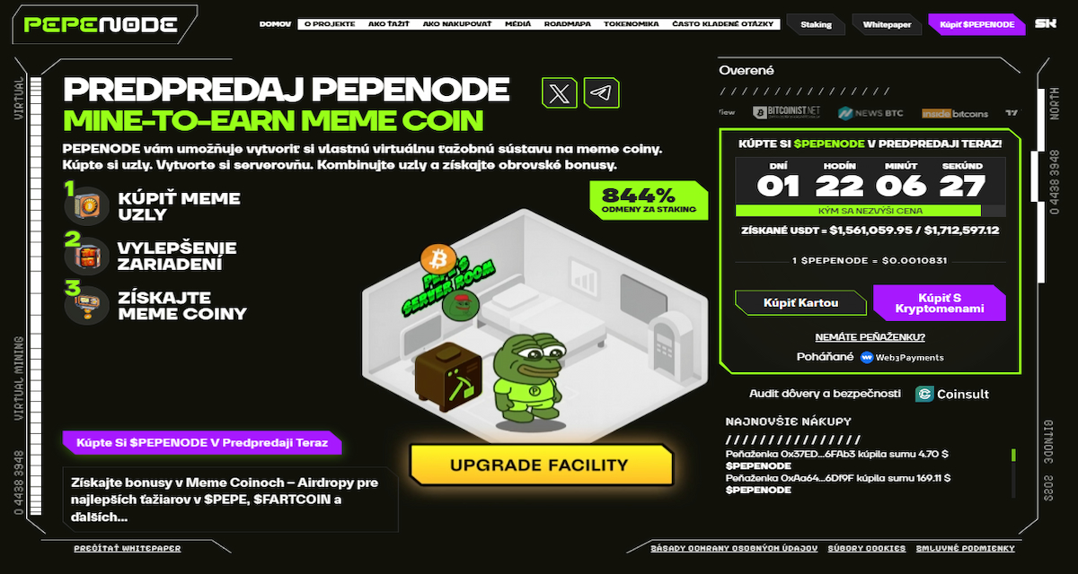 Pepenode (PEPENODE): „mine-to-earn“ bez hardvéru