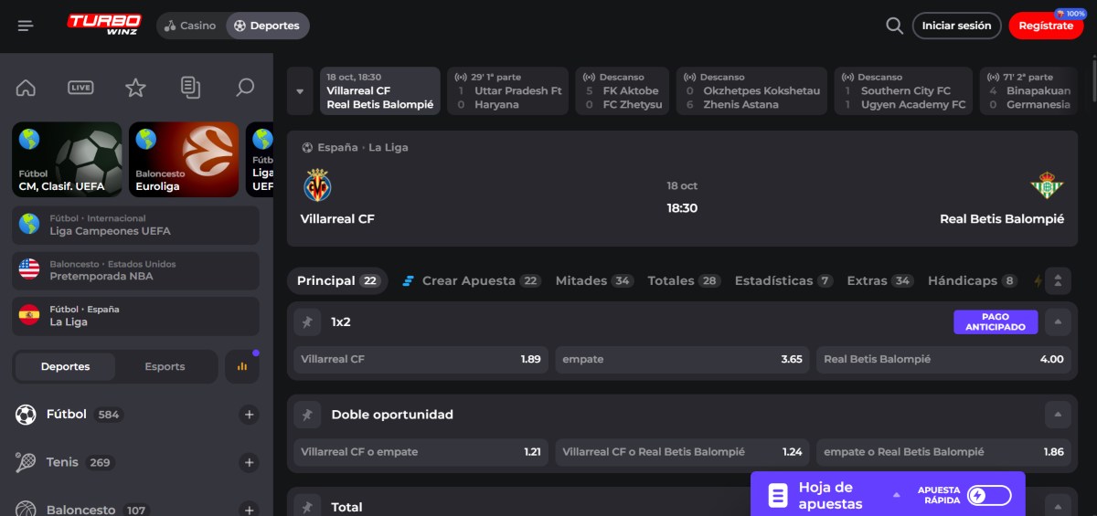TurboWinz es ideal para apostar en futbol