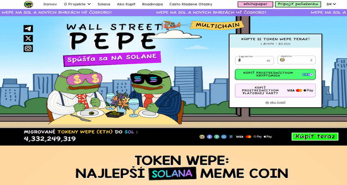 Wepe SOL (WEPE): Wall Street Pepe vstupuje na viac reťazcov