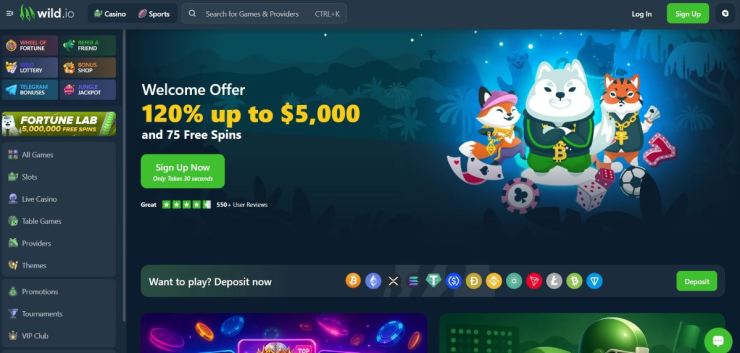 Wild.io acepta apuestas con Bitcoin online