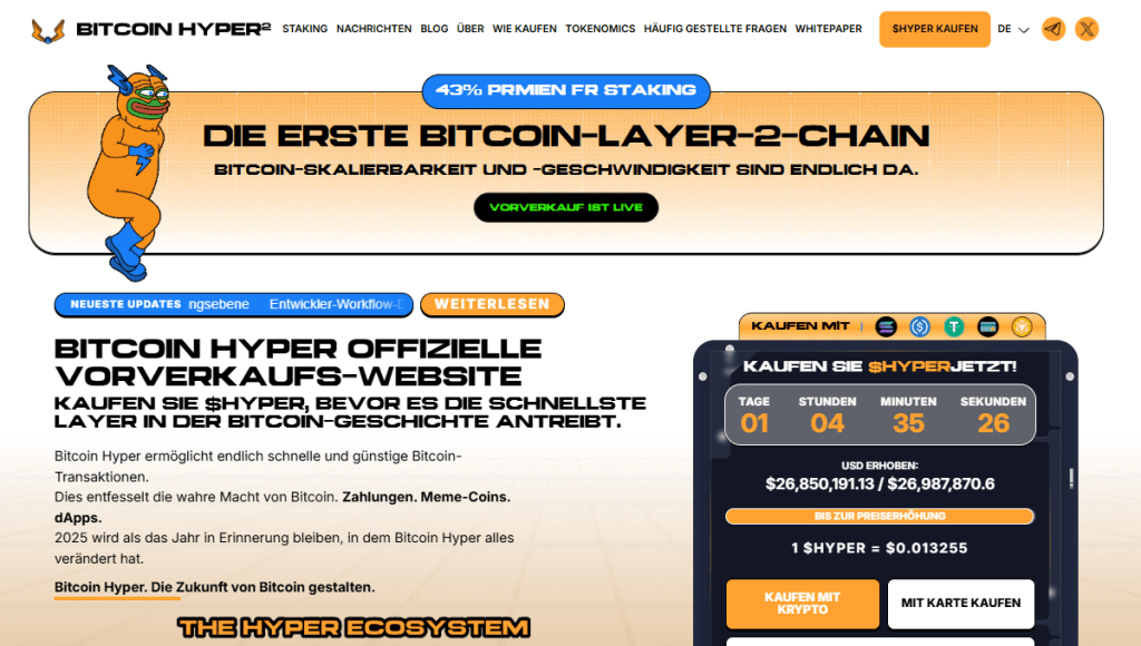 Bitcoin Hyper Homepage DE