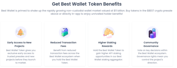 Best Wallet Token benefits on the presale site.