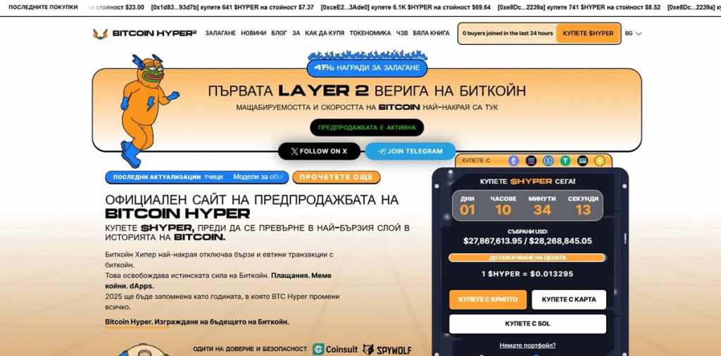 Bitcoin Hyper (HYPER) Следващото решение за Bitcoin Layer 2