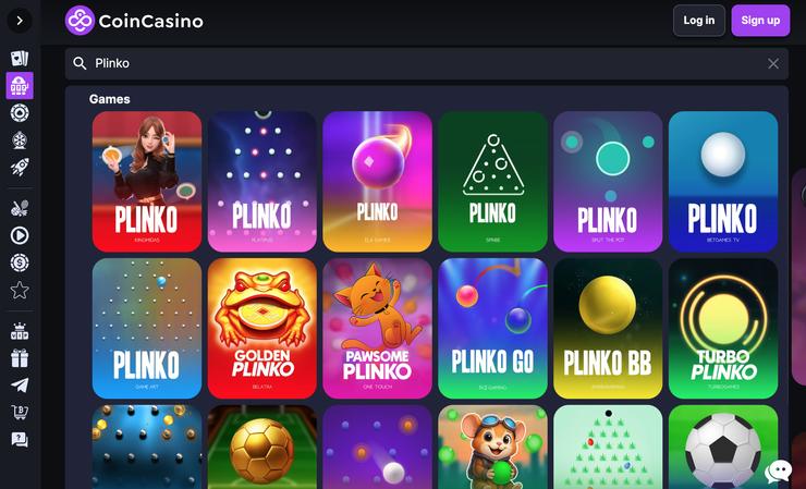 Coin Casino plinko online kasíno