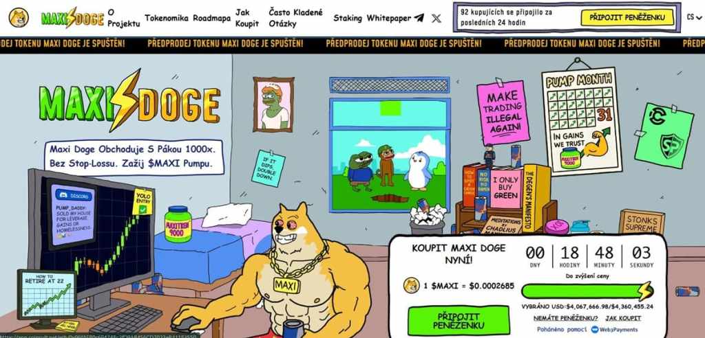 Maxi Doge (MAXI) Meme token pro max risk mentalitu