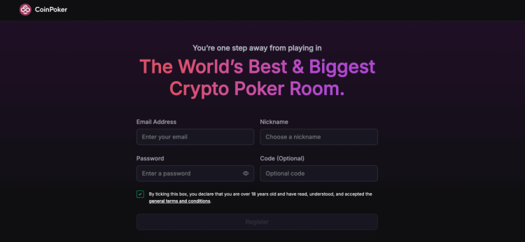 Скриншот с сайта CoinPoker