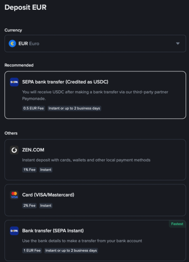 Vklad prostředků na Binance