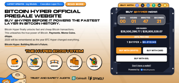Bitcoin Hyper presale UI.