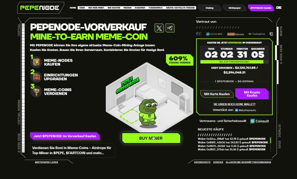 Pepenode (PEPENODE) als neue Chance für Altcoin Besitzer