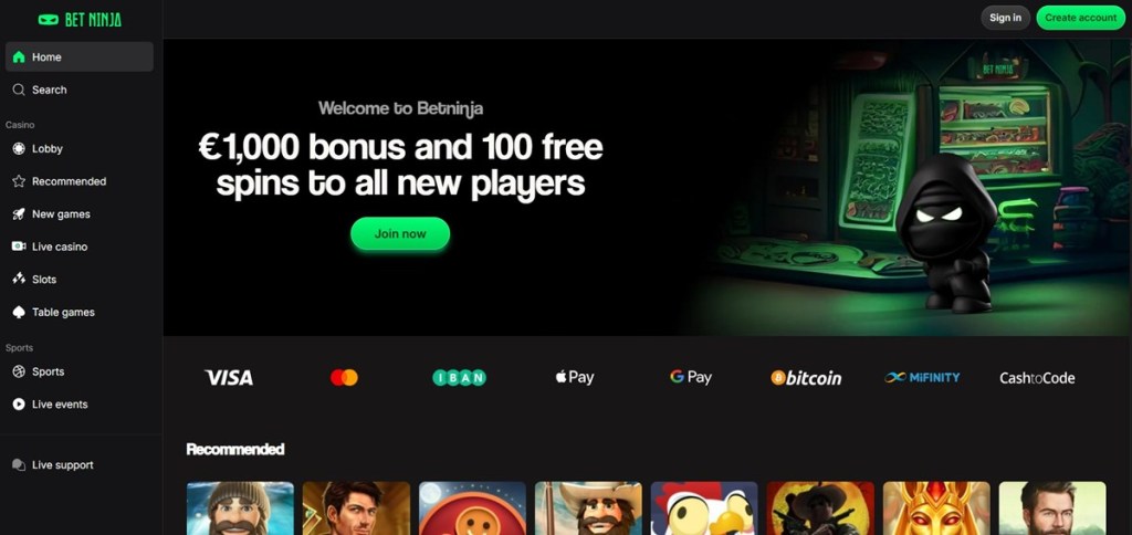 BetNinja european casinos that bypass gamstop [2025]