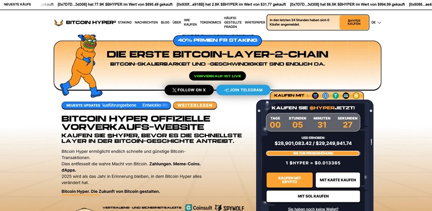 Bitcoin Hyper (HYPER) Presale als mögliche Turbo Wette für 2025