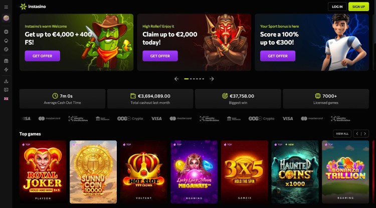 Instasino is een van de beste online casino’s met snelle uitbetaling