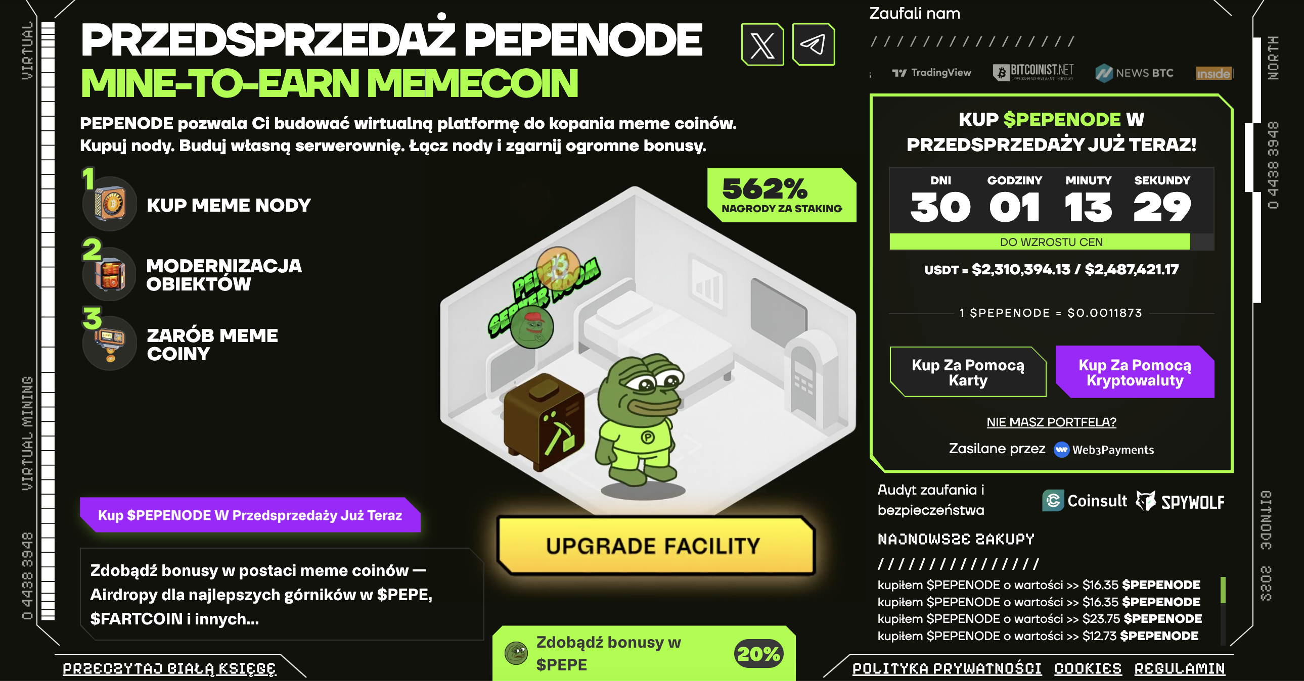 Pepenode przedsprzedaż 30 dni