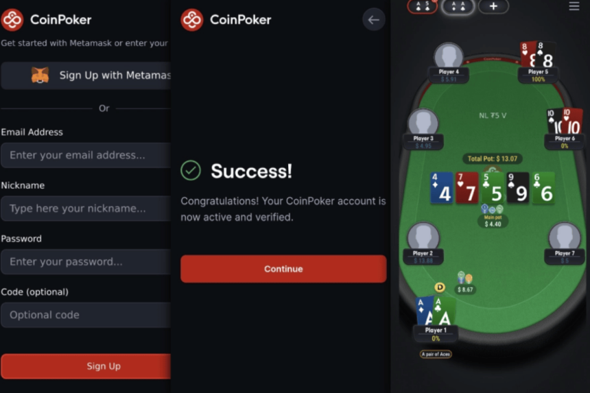 coinpoker table pot players poker