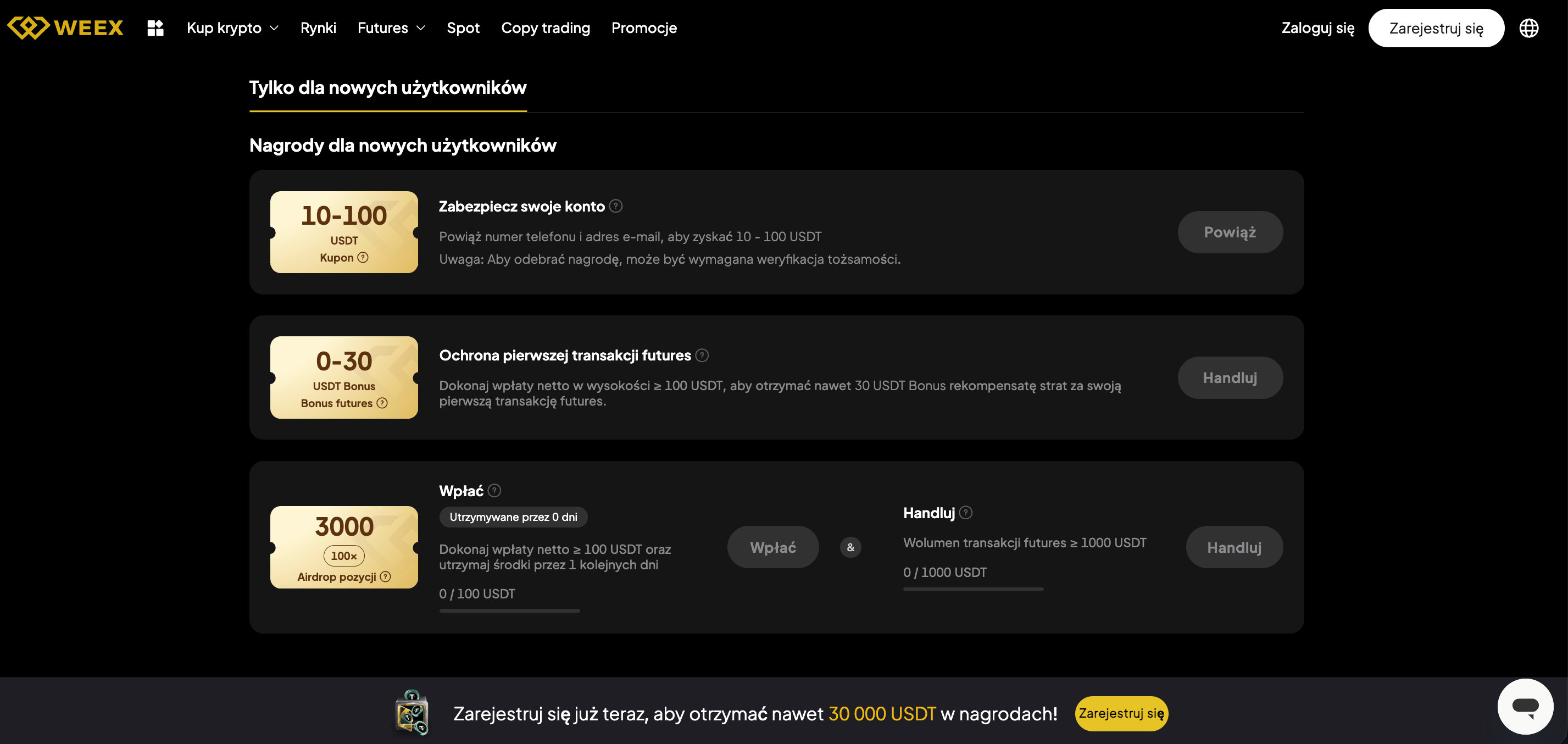 giełda krypto WEEX nagrody