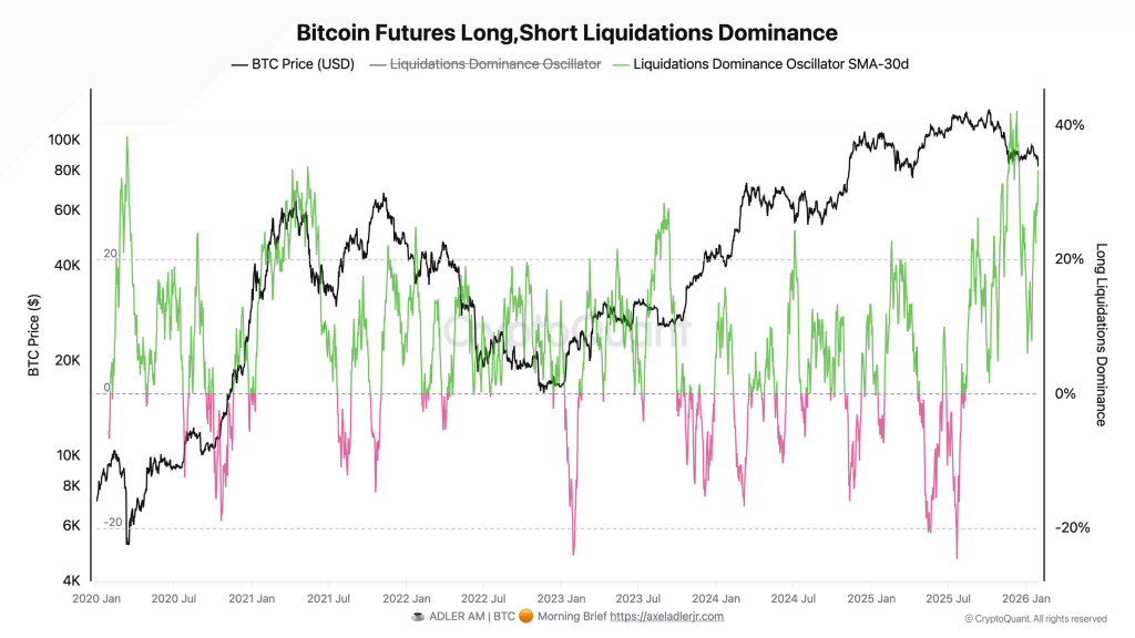 Bitcoin Futures Long Short Liquidations Dominance